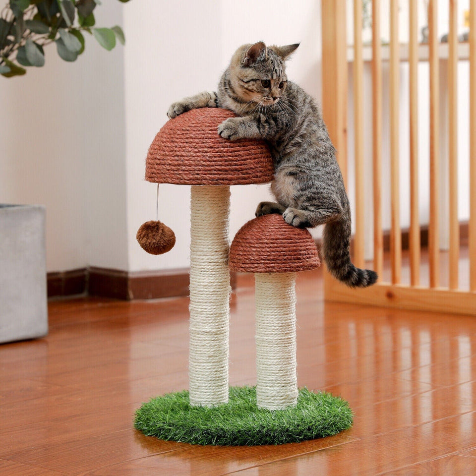Cat Tree Palace - Cat Scratching Posts USA Cat Scratching Post Specialists | Cat Scratcher Trees & Poles 18.9" Mushroom Cat Scratching Post/ Tree/ Pole