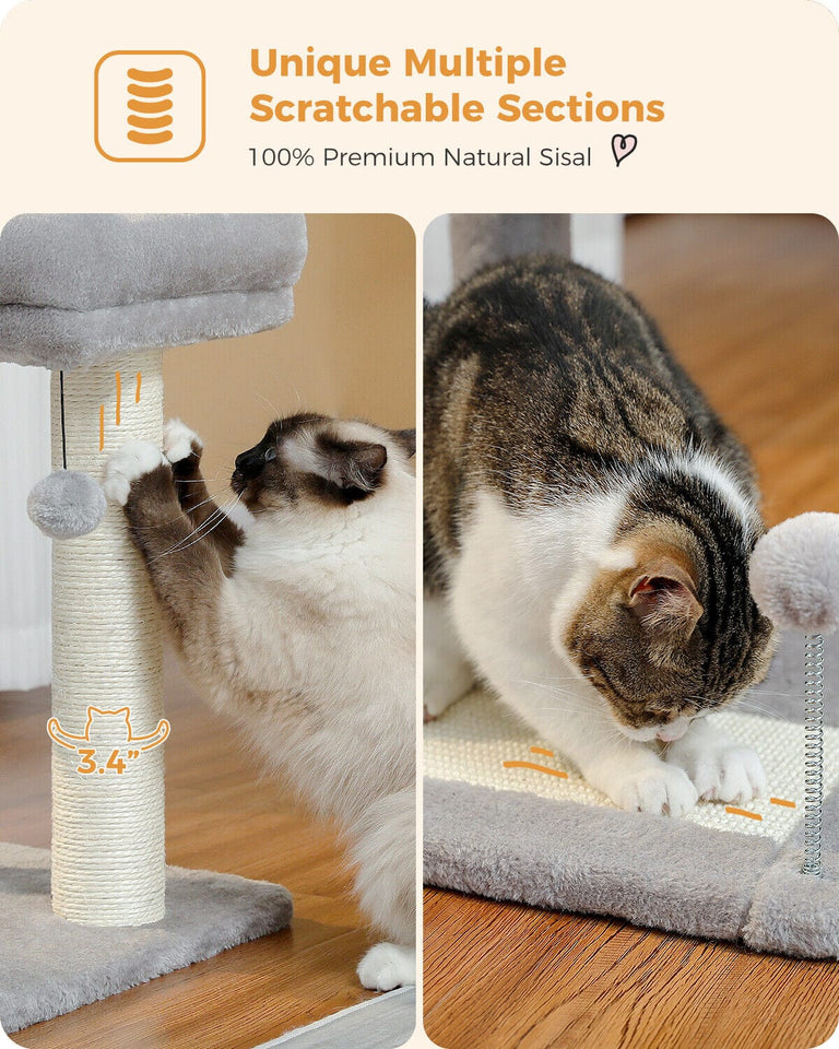 Cat Tree Palace - Cat Scratching Posts USA Cat Scratching Post Specialists | Cat Scratcher Trees & Poles 19.7" Cat Scratching Tree with Groomer
