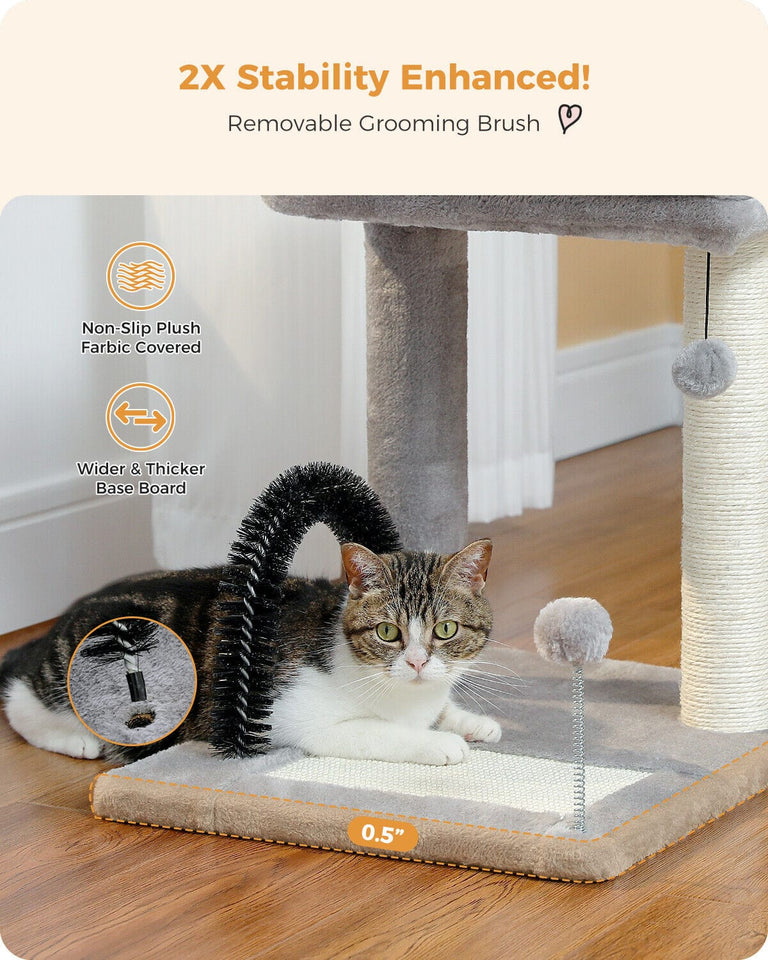 Cat Tree Palace - Cat Scratching Posts USA Cat Scratching Post Specialists | Cat Scratcher Trees & Poles 19.7" Cat Scratching Tree with Groomer