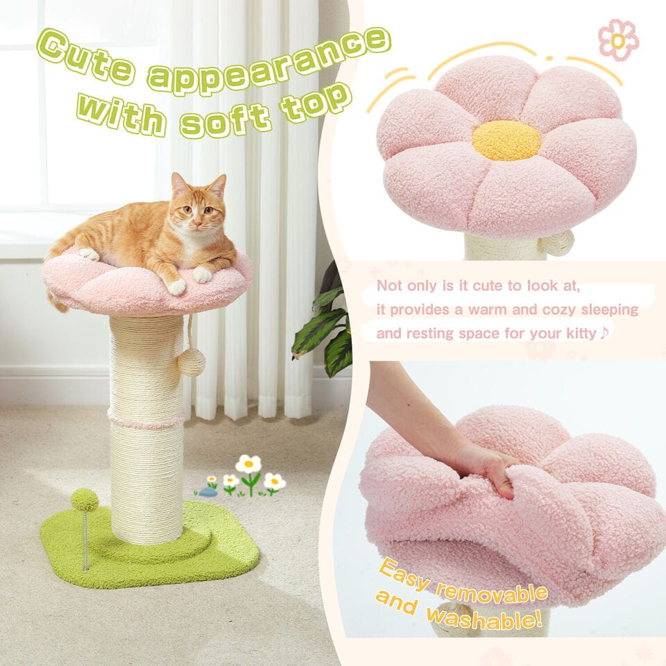 Cat Tree Palace - Cat Scratching Posts USA Cat Scratching Post Specialists | Cat Scratcher Trees & Poles 23.6" Flower Cat Scratching Post