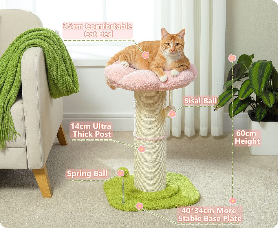 Cat Tree Palace - Cat Scratching Posts USA Cat Scratching Post Specialists | Cat Scratcher Trees & Poles 23.6" Flower Cat Scratching Post