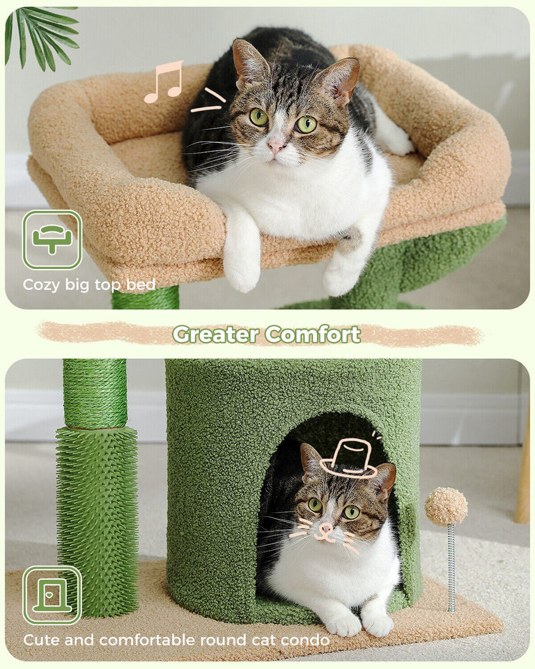 Cat Tree Palace - Cat Scratching Posts USA Cat Scratching Post Specialists | Cat Scratcher Trees & Poles 24.8" Cactus Cat Scratching Tree with Condo