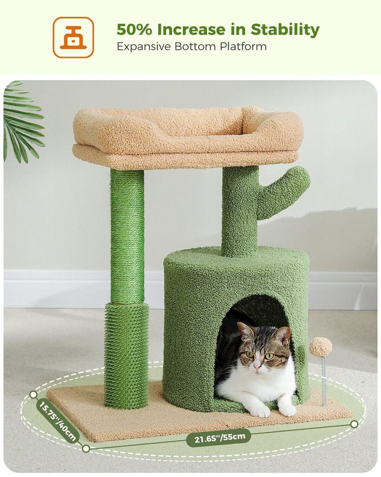 Cat Tree Palace - Cat Scratching Posts USA Cat Scratching Post Specialists | Cat Scratcher Trees & Poles 24.8" Cactus Cat Scratching Tree with Condo