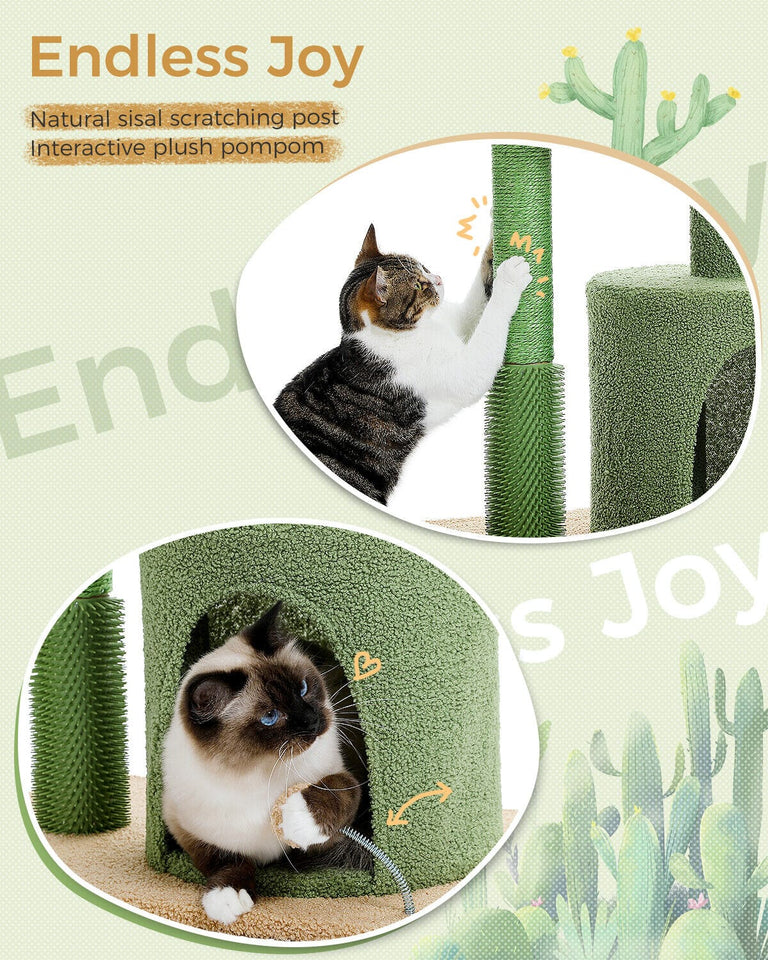 Cat Tree Palace - Cat Scratching Posts USA Cat Scratching Post Specialists | Cat Scratcher Trees & Poles 24.8" Cactus Cat Scratching Tree with Condo