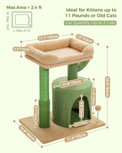 Cat Tree Palace - Cat Scratching Posts USA Cat Scratching Post Specialists | Cat Scratcher Trees & Poles 24.8" Cactus Cat Scratching Tree with Condo