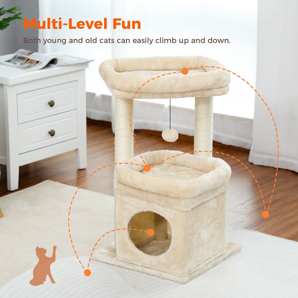 Cat Tree Palace - Cat Scratching Posts USA Cat Scratching Post Specialists | Cat Scratcher Trees & Poles 27.6" Cat Scratching Post / Tree / Pole - Grey