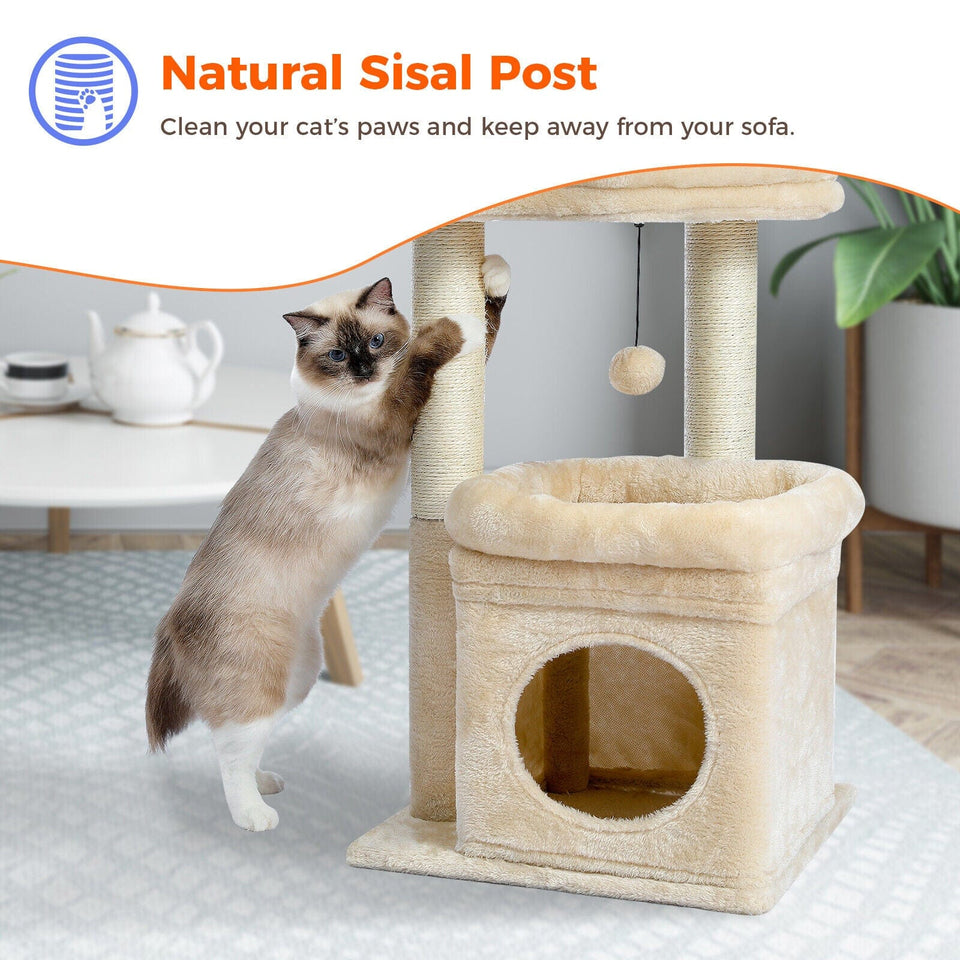 Cat Tree Palace - Cat Scratching Posts USA Cat Scratching Post Specialists | Cat Scratcher Trees & Poles 27.6" Cat Scratching Post / Tree / Pole - Grey