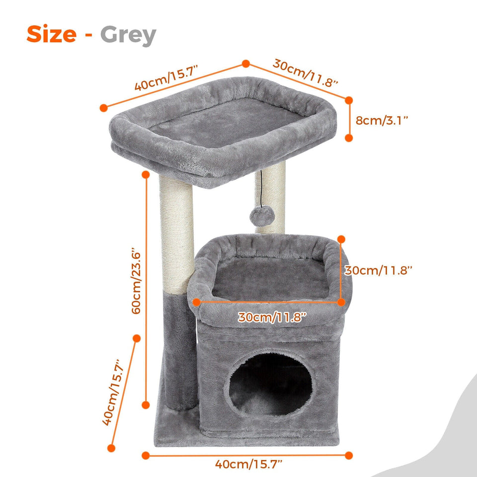 Cat Tree Palace - Cat Scratching Posts USA Cat Scratching Post Specialists | Cat Scratcher Trees & Poles 27.6" Cat Scratching Post / Tree / Pole - Grey