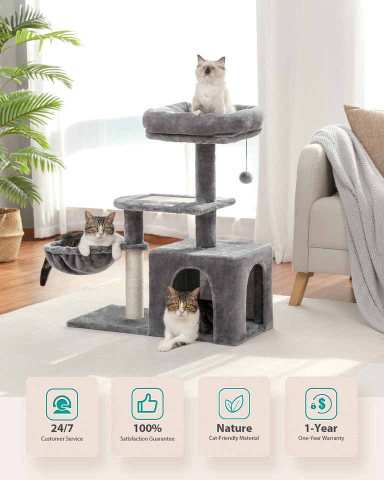 Cat Tree Palace - Cat Scratching Posts USA Cat Scratching Post Specialists | Cat Scratcher Trees & Poles 31.5" Cat Scratching Post / Tree / Pole - Grey