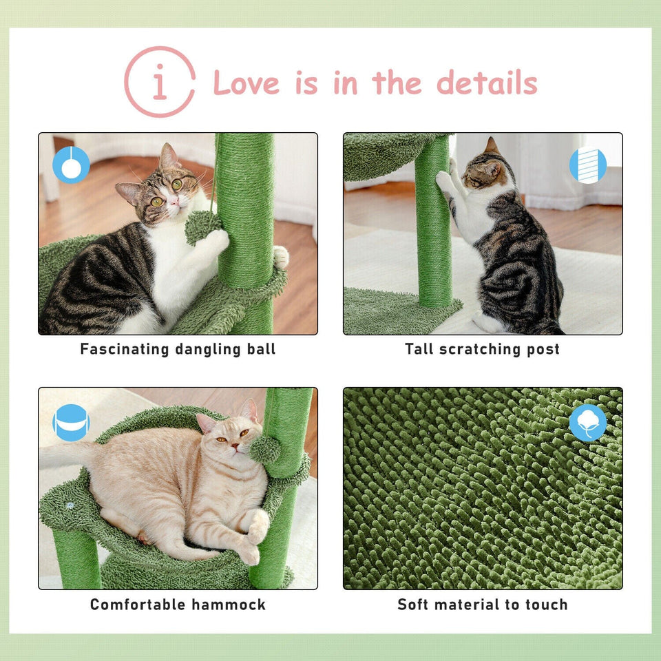 Cat Tree Palace - Cat Scratching Posts USA Cat Scratching Post Specialists | Cat Scratcher Trees & Poles 33" Cactus Cat Scratching Post / Tree / Pole - Green