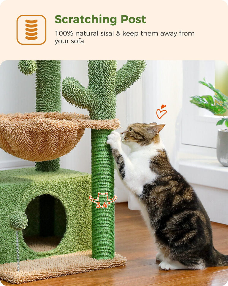 Cat Tree Palace - Cat Scratching Posts USA Cat Scratching Post Specialists | Cat Scratcher Trees & Poles 33" Cactus Condo Cat Scratching Tree