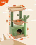 Cat Tree Palace - Cat Scratching Posts USA Cat Scratching Post Specialists | Cat Scratcher Trees & Poles 33" Cactus Condo Cat Scratching Tree