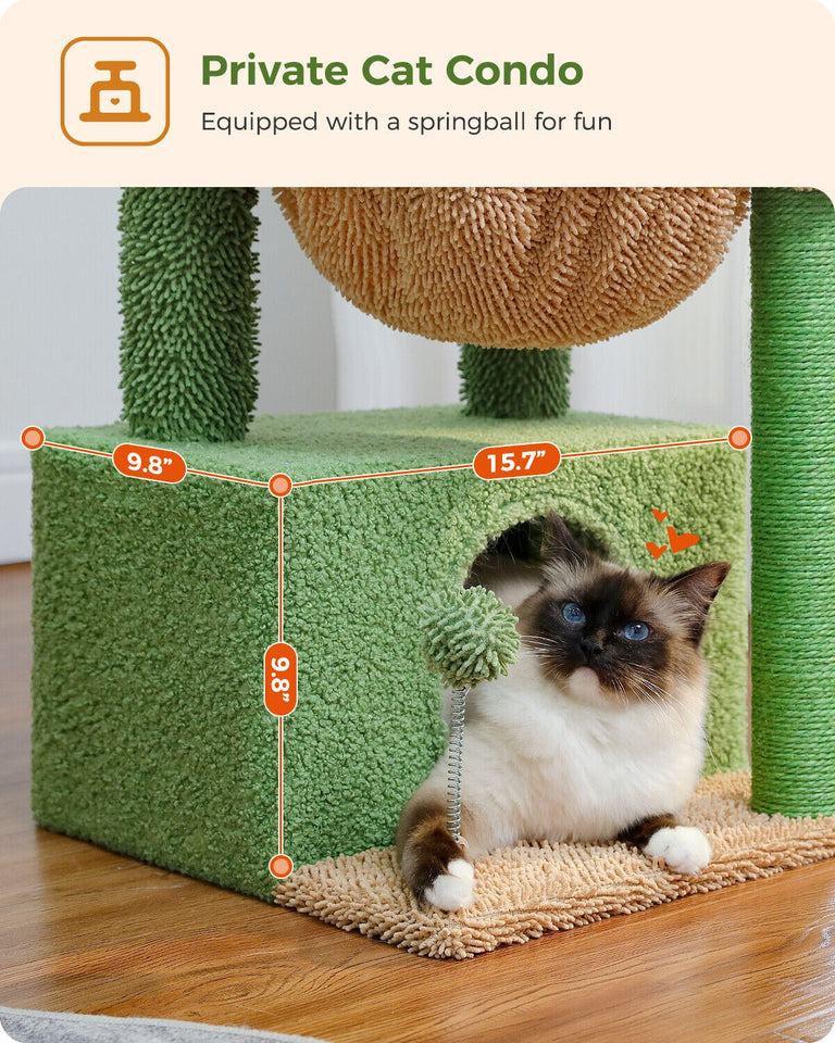 Cat Tree Palace - Cat Scratching Posts USA Cat Scratching Post Specialists | Cat Scratcher Trees & Poles 33" Cactus Condo Cat Scratching Tree
