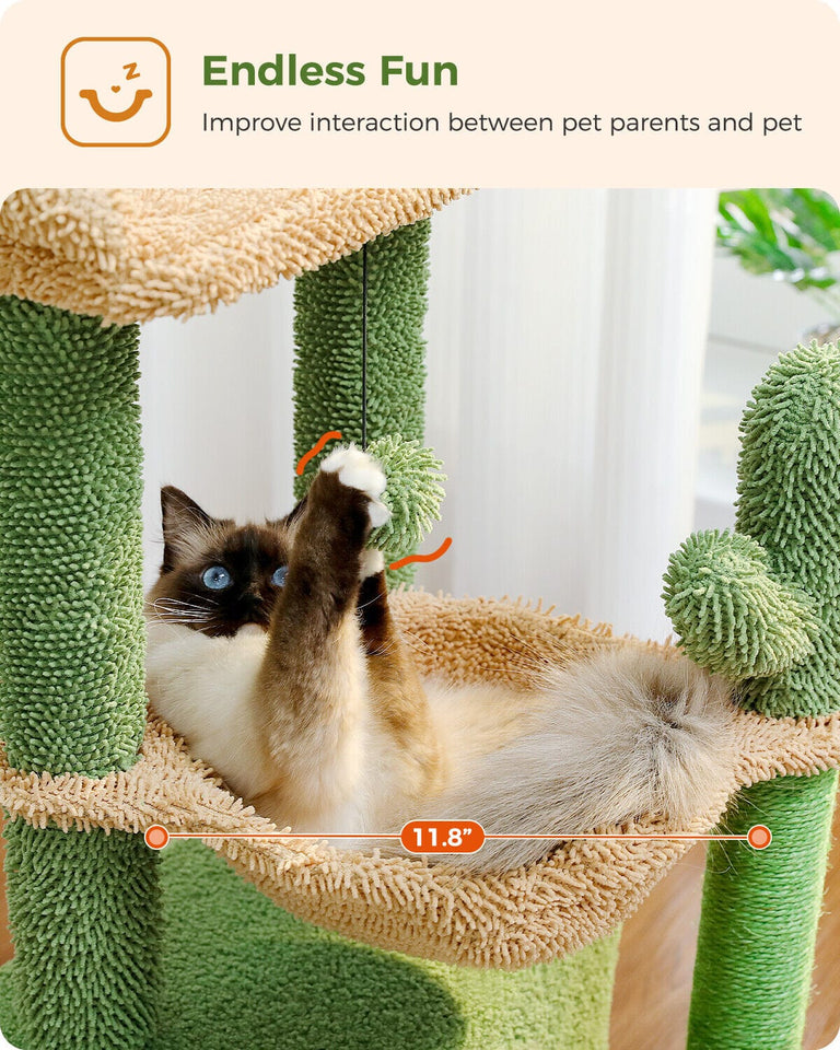 Cat Tree Palace - Cat Scratching Posts USA Cat Scratching Post Specialists | Cat Scratcher Trees & Poles 33" Cactus Condo Cat Scratching Tree