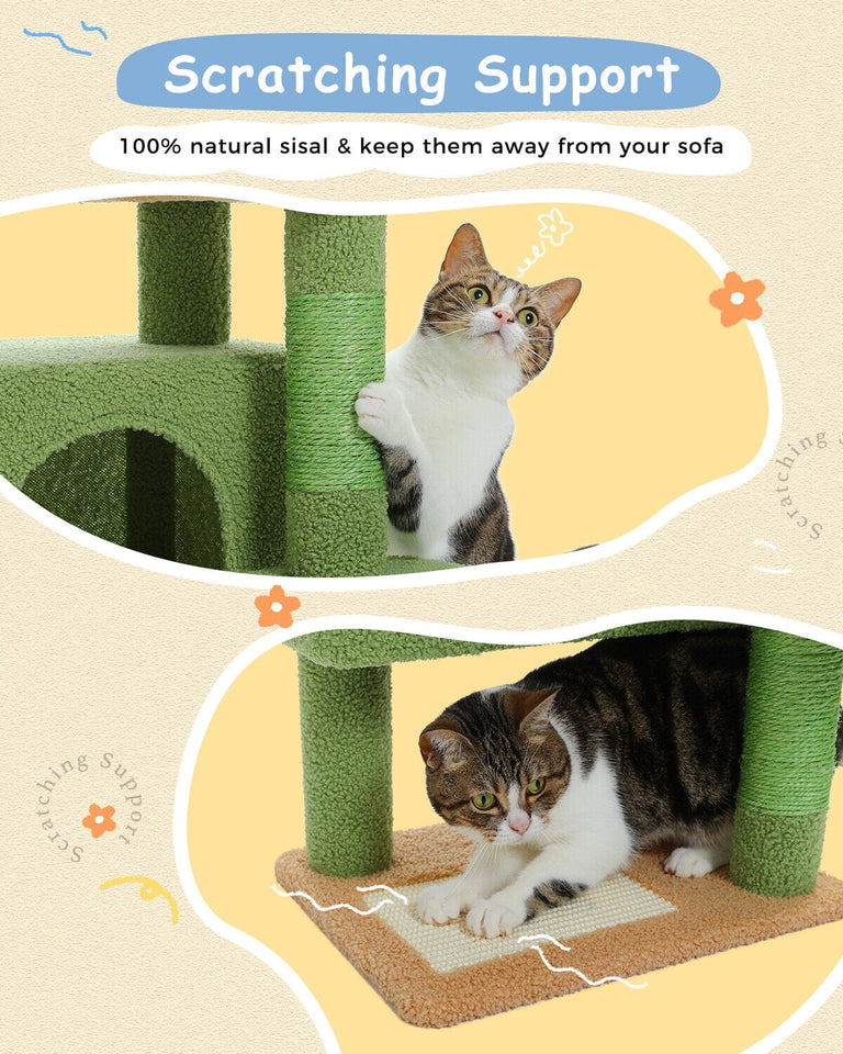 Cat Tree Palace - Cat Scratching Posts USA Cat Scratching Post Specialists | Cat Scratcher Trees & Poles 34.6" Compact Cat Scratching Tree Condo