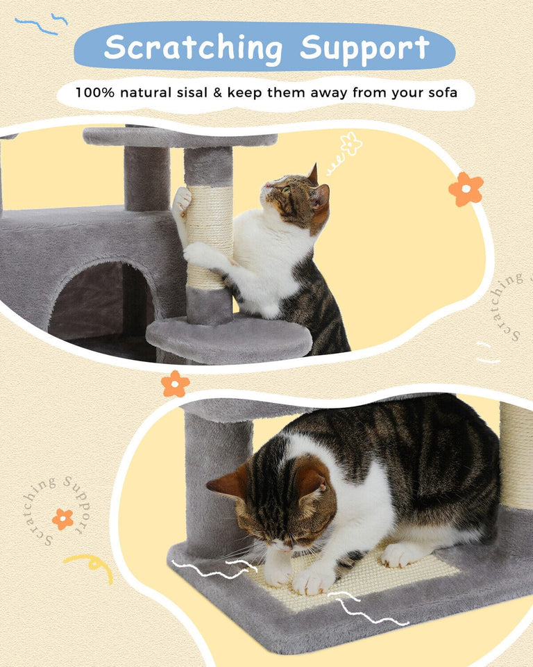 Cat Tree Palace - Cat Scratching Posts USA Cat Scratching Post Specialists | Cat Scratcher Trees & Poles 34.6" Compact Cat Scratching Tree Condo