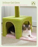 Cat Tree Palace - Cat Scratching Posts USA Cat Scratching Post Specialists | Cat Scratcher Trees & Poles 36.6" Flower Top Cat Scratching Tree Pink/ Green