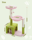 Cat Tree Palace - Cat Scratching Posts USA Cat Scratching Post Specialists | Cat Scratcher Trees & Poles 36.6" Flower Top Cat Scratching Tree Pink/ Green