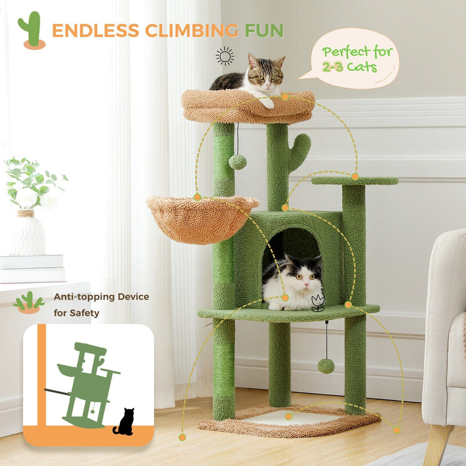 Cat Tree Palace - Cat Scratching Posts USA Cat Scratching Post Specialists | Cat Scratcher Trees & Poles 42" Cactus Cat Scratching Post / Tree / Pole - Green