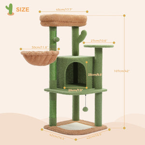 Cat Tree Palace - Cat Scratching Posts USA Cat Scratching Post Specialists | Cat Scratcher Trees & Poles 42" Cactus Cat Scratching Post / Tree / Pole - Green