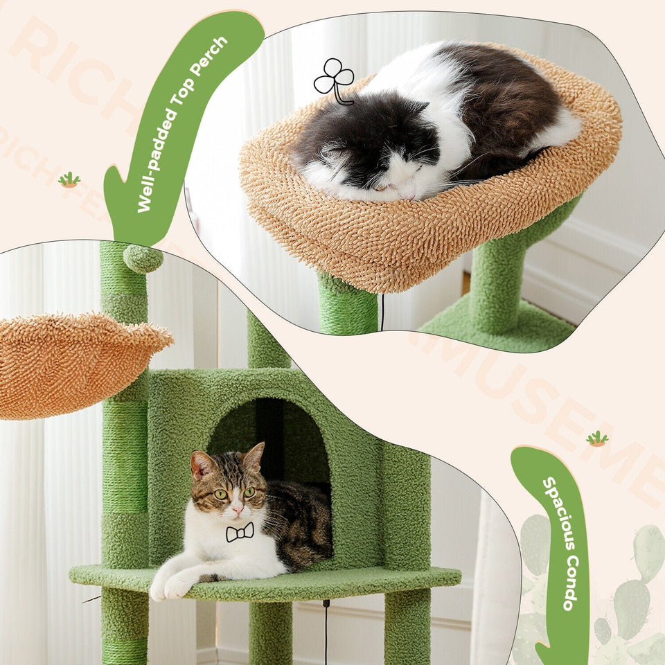 Cat Tree Palace - Cat Scratching Posts USA Cat Scratching Post Specialists | Cat Scratcher Trees & Poles 42" Cactus Cat Scratching Post / Tree / Pole - Green