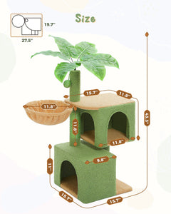 Cat Tree Palace - Cat Scratching Posts USA Cat Scratching Post Specialists | Cat Scratcher Trees & Poles 43.3" Tropical Cat Scratching Tree Condo