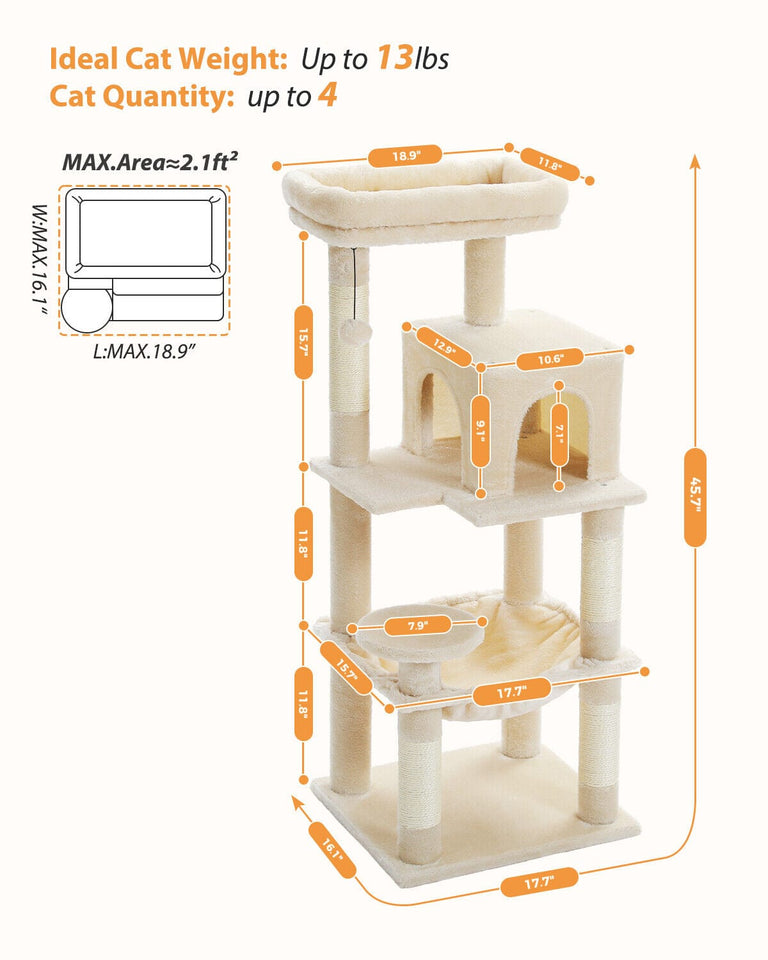 Cat Tree Palace - Cat Scratching Posts USA Cat Scratching Post Specialists | Cat Scratcher Trees & Poles 45.7" Cat Scratching Post / Tree / Pole