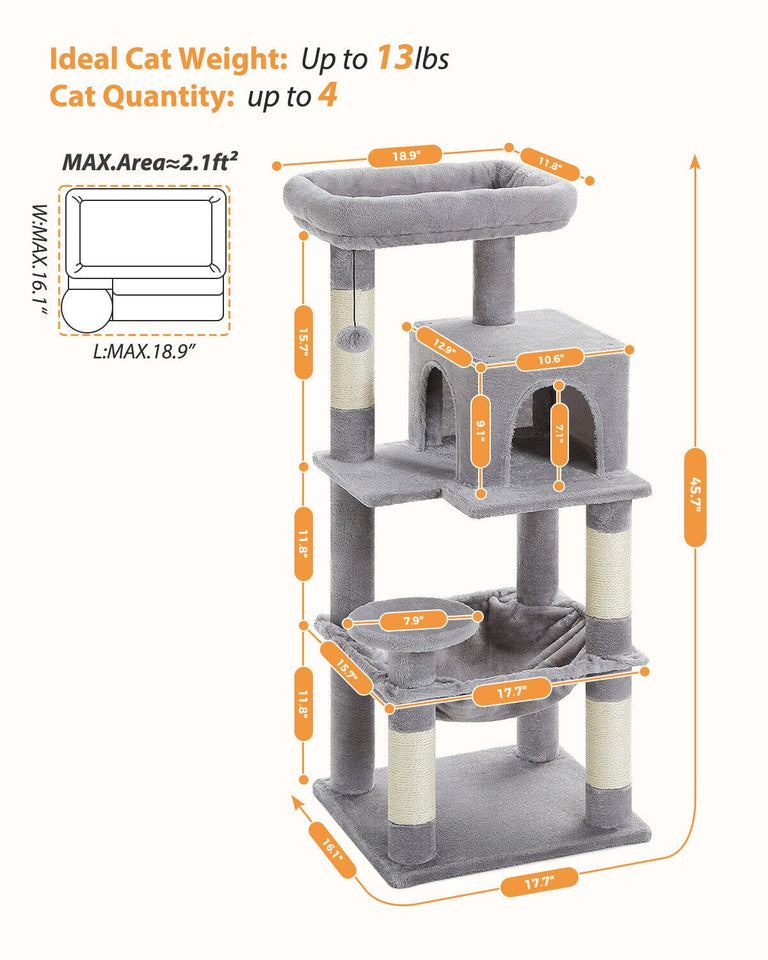 Cat Tree Palace - Cat Scratching Posts USA Cat Scratching Post Specialists | Cat Scratcher Trees & Poles 45.7" Cat Scratching Post / Tree / Pole