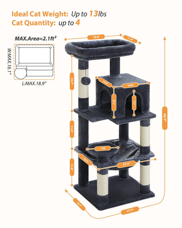 Cat Tree Palace - Cat Scratching Posts USA Cat Scratching Post Specialists | Cat Scratcher Trees & Poles 45.7" Cat Scratching Post / Tree / Pole