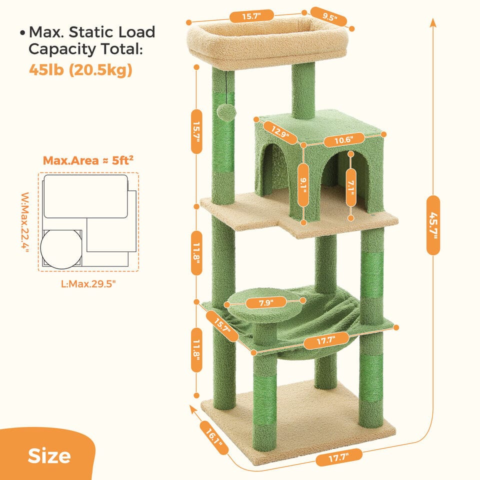 Cat Tree Palace - Cat Scratching Posts USA Cat Scratching Post Specialists | Cat Scratcher Trees & Poles 45.7" Cat Scratching Post / Tree / Pole