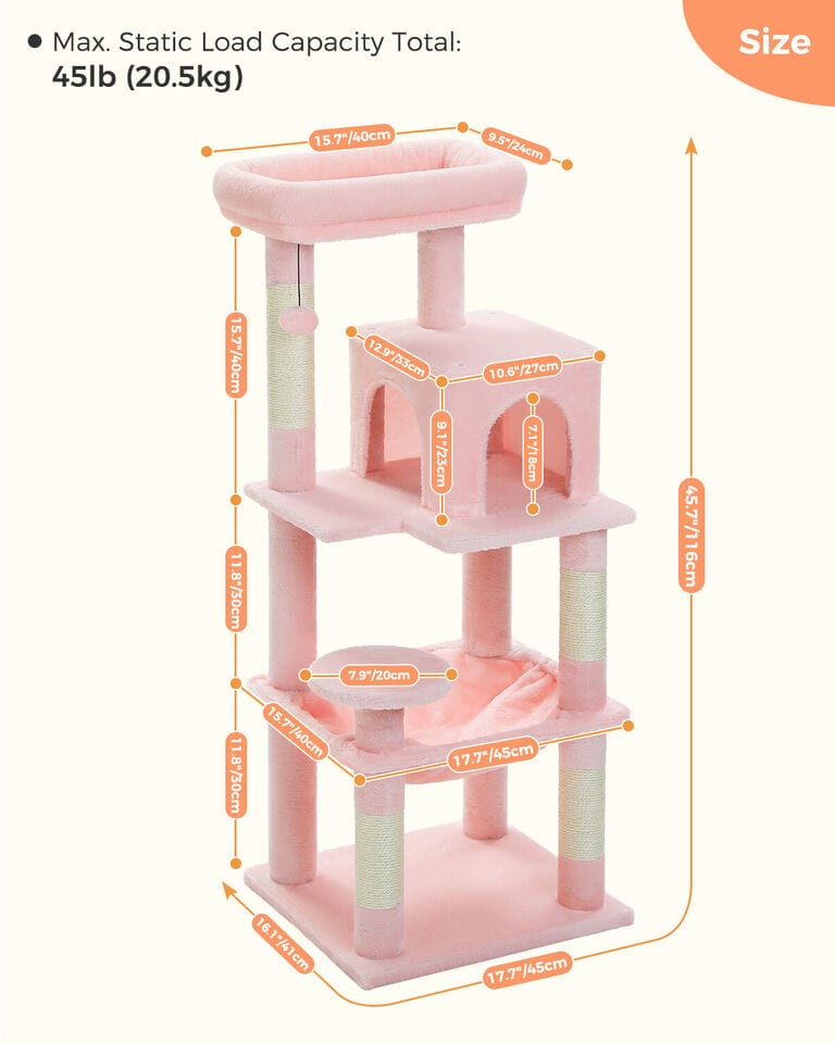 Cat Tree Palace - Cat Scratching Posts USA Cat Scratching Post Specialists | Cat Scratcher Trees & Poles 45.7" Cat Scratching Post / Tree / Pole