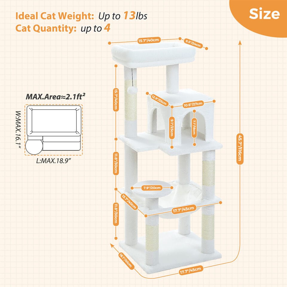 Cat Tree Palace - Cat Scratching Posts USA Cat Scratching Post Specialists | Cat Scratcher Trees & Poles 45.7" Cat Scratching Post / Tree / Pole