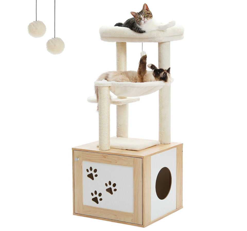 Cat Tree Palace - Cat Scratching Posts USA Cat Scratching Post Specialists | Cat Scratcher Trees & Poles 46.1" Cat Scratching Post / Tree / Pole with Litter Box Cupboard