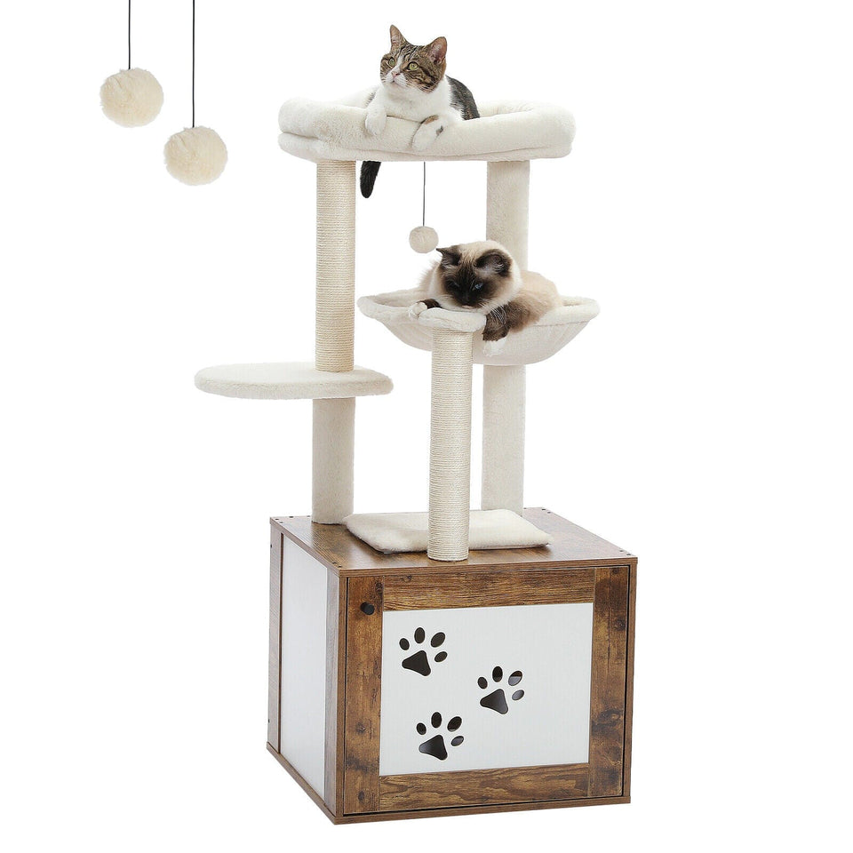 Cat Tree Palace - Cat Scratching Posts USA Cat Scratching Post Specialists | Cat Scratcher Trees & Poles 46.1" Cat Scratching Post / Tree / Pole with Litter Box Cupboard