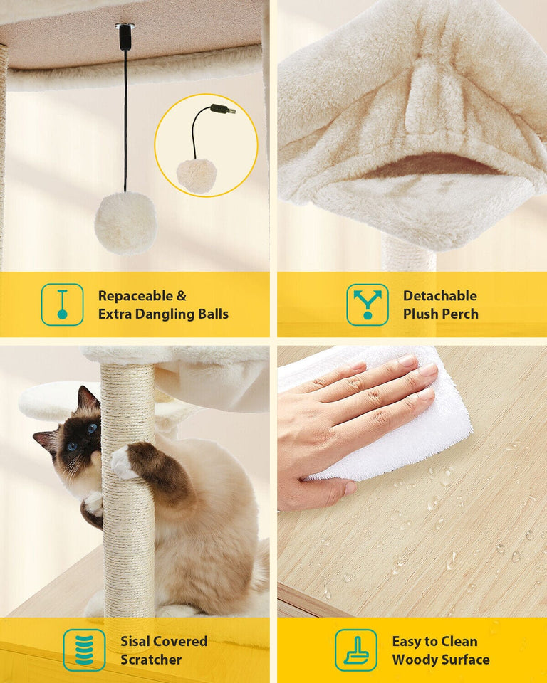 Cat Tree Palace - Cat Scratching Posts USA Cat Scratching Post Specialists | Cat Scratcher Trees & Poles 46.1" Cat Scratching Post / Tree / Pole with Litter Box Cupboard