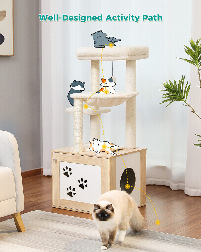 Cat Tree Palace - Cat Scratching Posts USA Cat Scratching Post Specialists | Cat Scratcher Trees & Poles 46.1" Cat Scratching Post / Tree / Pole with Litter Box Cupboard
