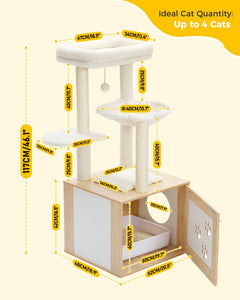 Cat Tree Palace - Cat Scratching Posts USA Cat Scratching Post Specialists | Cat Scratcher Trees & Poles 46.1" Cat Scratching Post / Tree / Pole with Litter Box Cupboard
