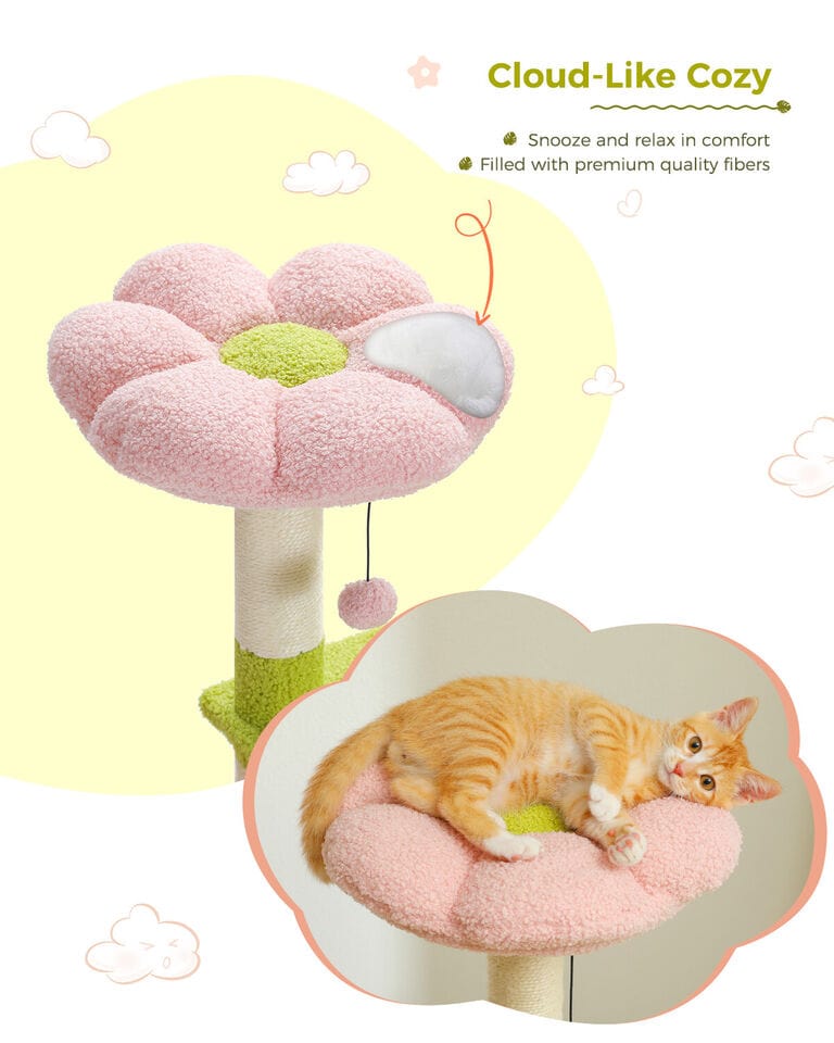 Cat Tree Palace - Cat Scratching Posts USA Cat Scratching Post Specialists | Cat Scratcher Trees & Poles 47.2" Flower Top Cat Tree Condo