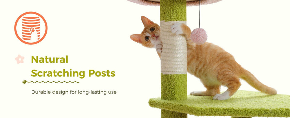 Cat Tree Palace - Cat Scratching Posts USA Cat Scratching Post Specialists | Cat Scratcher Trees & Poles 47.2" Flower Top Cat Tree Condo