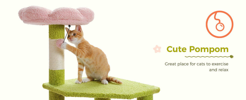 Cat Tree Palace - Cat Scratching Posts USA Cat Scratching Post Specialists | Cat Scratcher Trees & Poles 47.2" Flower Top Cat Tree Condo