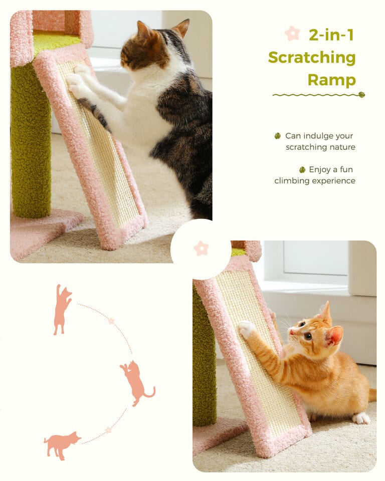 Cat Tree Palace - Cat Scratching Posts USA Cat Scratching Post Specialists | Cat Scratcher Trees & Poles 47.2" Flower Top Cat Tree Condo