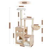 Cat Tree Palace - Cat Scratching Posts USA Cat Scratching Post Specialists | Cat Scratcher Trees & Poles 49.8" Cat Scratching Post / Tree / Pole - Beige Wood