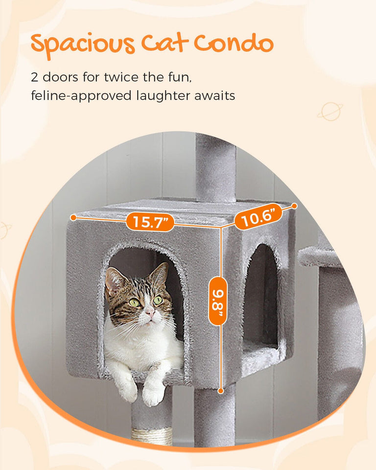 Cat Tree Palace - Cat Scratching Posts USA Cat Scratching Post Specialists | Cat Scratcher Trees & Poles 50.4" Multilevel Cat Scratching Tree Tower