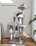 Cat Tree Palace - Cat Scratching Posts USA Cat Scratching Post Specialists | Cat Scratcher Trees & Poles 50.4" Multilevel Cat Scratching Tree Tower