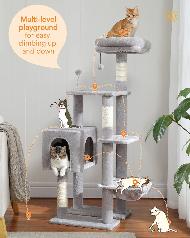 Cat Tree Palace - Cat Scratching Posts USA Cat Scratching Post Specialists | Cat Scratcher Trees & Poles 50.4" Multilevel Cat Scratching Tree Tower