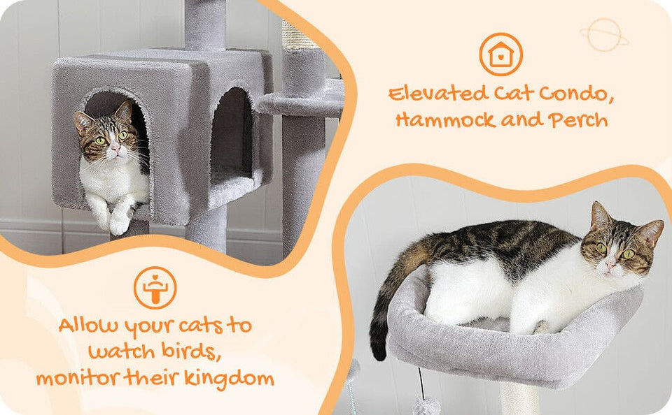 Cat Tree Palace - Cat Scratching Posts USA Cat Scratching Post Specialists | Cat Scratcher Trees & Poles 50.4" Multilevel Cat Scratching Tree Tower