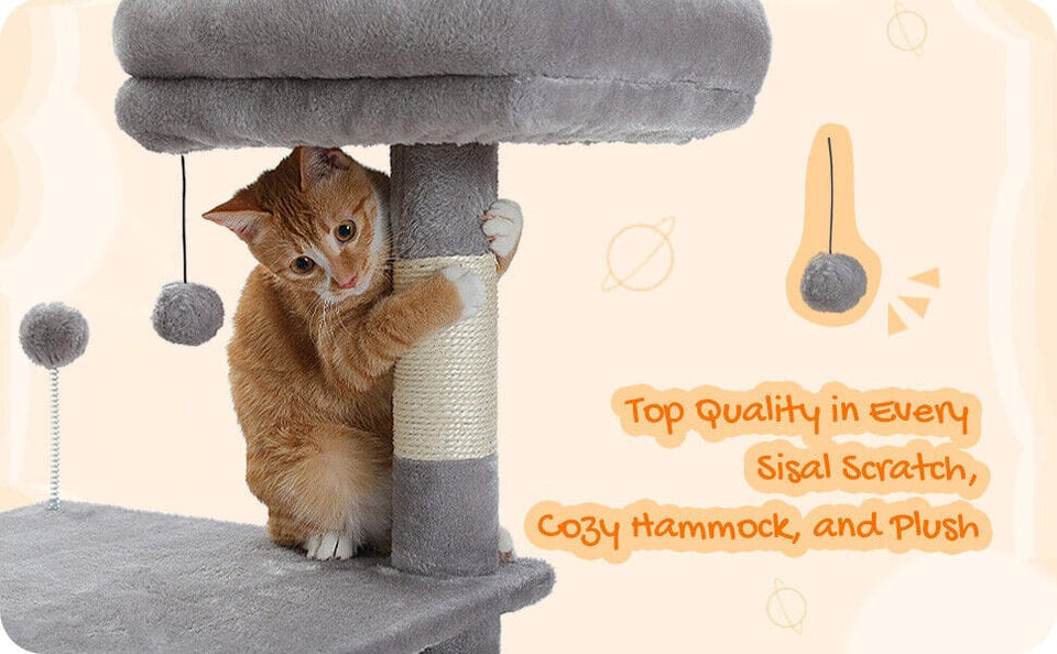 Cat Tree Palace - Cat Scratching Posts USA Cat Scratching Post Specialists | Cat Scratcher Trees & Poles 50.4" Multilevel Cat Scratching Tree Tower