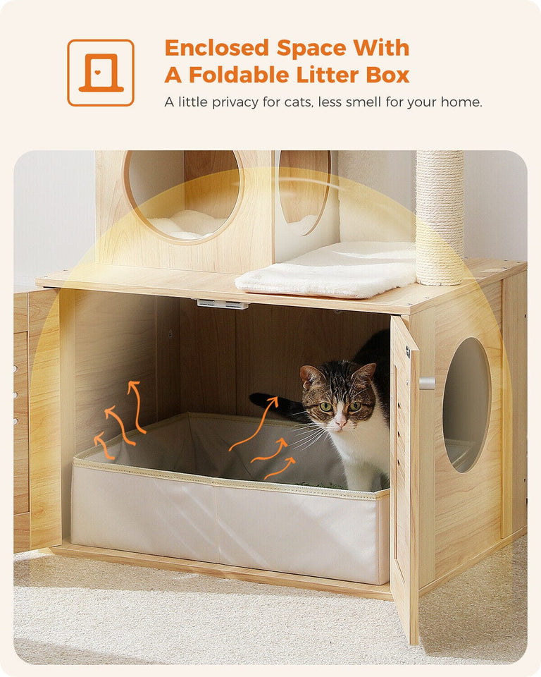 Cat Tree Palace - Cat Scratching Posts USA Cat Scratching Post Specialists | Cat Scratcher Trees & Poles 50" Cat Scratching Tree with Storage Cupboard