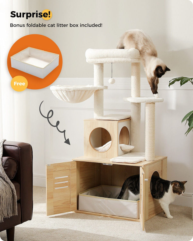 Cat Tree Palace - Cat Scratching Posts USA Cat Scratching Post Specialists | Cat Scratcher Trees & Poles 50" Cat Scratching Tree with Storage Cupboard