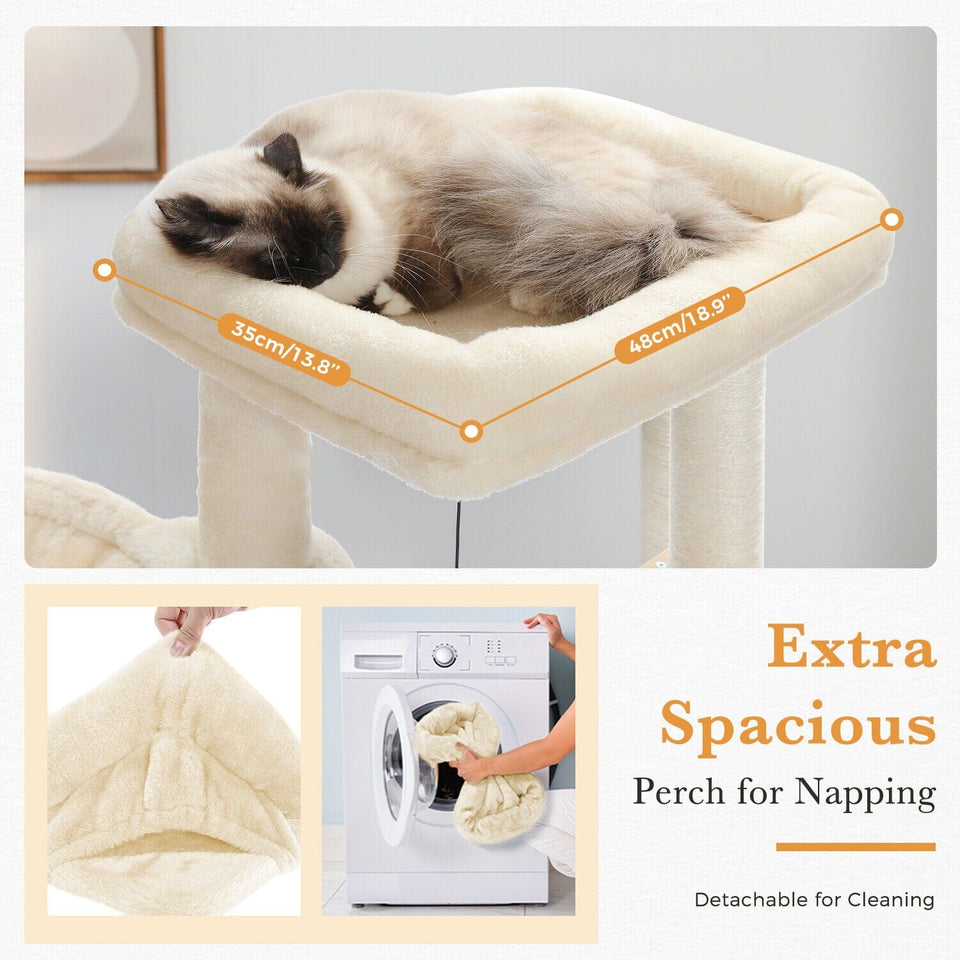 Cat Tree Palace - Cat Scratching Posts USA Cat Scratching Post Specialists | Cat Scratcher Trees & Poles 51.2" Dual Condo Cat Tree Scratching Post/ Pole